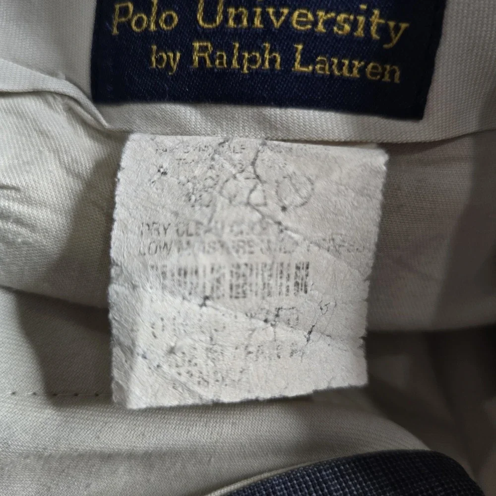Polo University By Ralph Lauren Wool Pants Mens 38x31 (39) Gray Striped Pleated